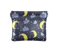 Amooorous Good Night Black- Monederos de cuero portátiles con cierre para tarjetas, para mujeres, niños y niñas, negro (Good Night Black), 1 size