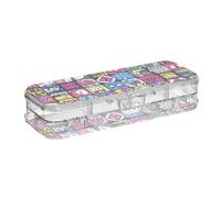 Amooorous Graffiti Art Trend Play Pegatinas diseñadas de plástico transparente caja de lápices de doble cubierta rígida para manualidades con tapa a presión