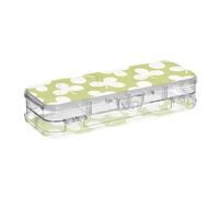 Amooorous Green Fresh Clover - Estuche rígido de plástico transparente con tapa para bolígrafos de doble cubierta para suministros de papelería