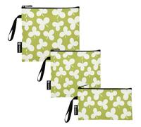 Amooorous Green Fresh Clover - Paquete de 3 bolsas reutilizables para sándwiches y aperitivos, bolsas de alimentos multiusos para artículos de viaje, organización del hogar