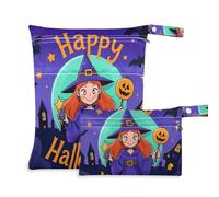 Amooorous Happy Halloween Cartoon Cute Witch - Bolsa impermeable impermeable para traje de baño con asas para yoga, playa