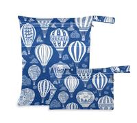 Amooorous Hot Air Balloon Pop - Bolsa impermeable para ropa de gimnasio, paquete de 2 artículos esenciales de viaje para volar con asas para pañales de bebé, guardería