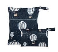 Amooorous Hot Air Balloon Theater - Bolsa impermeable azul marino para gimnasio, paquete de 2 artículos esenciales de viaje para bebés con asas para playa, playa
