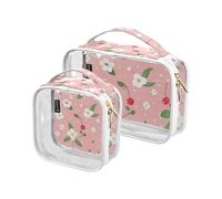 Amooorous - Juego de 2 kits de aseo para hombre y mujer, color rosa fresco, con certificación TSA (conforme a las normas aeroportuarias y aéreas, color rosa fresco, Flor Aplasada Rosa Fresca, talla