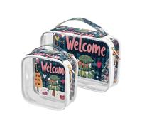 Amooorous - Juego de 2 kits de maquillaje decorativos para mujer aprobados por la TSA (conforme a las normas aeroportuarias y aéreas, corazones de amor de árbol de San Valentín, 1 size, Corazones de