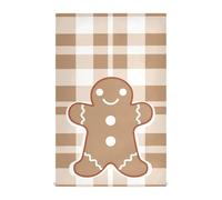 Amooorous Juego de 4 paños de limpieza de microfibra con cuadrados de pan de jengibre marrón, paños de cocina y paños de cocina, toallas de mano de cocina, estilo bohemio, 71 x 45 cm