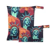 Amooorous Liberty Pattern - Bolsa de traje de baño lavable y húmeda, paquete de 2 artículos esenciales de viaje para volar con asas para piscina y baño