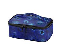 Amooorous Lonchera suave de plumas de pavo real azul (longword) para hombre, para salir, bolsa de almuerzo, diseño de cachemira en el paraíso