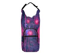Amooorous Love You To Death Skull & Peach Heart - Soporte para botella de agua para caminar, varios tamaños, bolsa de transporte para botella de agua para senderismo, se adapta a botellas de 20 onzas,
