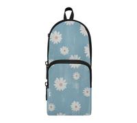 Amooorous Lovely Blue Fresh Daisy - Estuche grande de nailon con 3 compartimentos, gran capacidad, organizador de artículos de papelería para niños, suministros escolares, 1600 ml