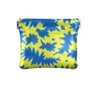 Amooorous Monedero de cuero para mujer, color azul y amarillo, para cambio de moneda, impermeable, para hombres y mujeres, Tinte azul y amarillo, 1 size