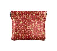 Amooorous Monedero de cuero para mujer, impermeable, organizador de joyas para mujeres, niños y niñas, diseño a cuadros dorados y rojos, Merry Christmas Buffalo Plaid Check Gold Red Pattern, 1 size