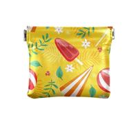 Amooorous Monedero de piel para mujer, impermeable, con tarjetero para niñas, para mujer, color amarillo, Amarillo Summer Seaside Vacation Party, 1 size