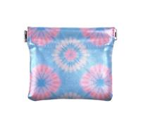 Amooorous Monedero de piel sintética con teñido anudado azul y rosa para mujer, Tinte azul y rosa, 1 size