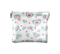 Amooorous Monedero pequeño de cuero con diseño de corazón hueco para mujer, joyería bonita para hombres y mujeres de viaje, Corazón hueco con diseño azul, 1 size