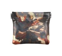 Amooorous Monedero pequeño de cuero impermeable para hombre y mujer, diseño de pájaro guerrero blanco del 4 de julio, 4 de julio, Día de la Independencia, pájaro guerrero blanco, 1 size