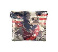 Amooorous Mr Cow - Monedero pequeño de cuero para mujer, diseño del Día de la Independencia del 4 de julio, monedero, bonito tarjetero, organizador de dinero para mujer, Día de la Independencia del 4