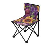 Amooorous Pintura al óleo con girasoles retro amarillos, silla portátil para mochileros, sillas de playa ultraligeras para adultos, incluye bolsa de transporte para campamento de viaje