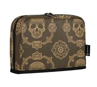Amooorous Portalápices con diseño chino de calavera marrón, gran capacidad, bonito estuche para lápices para adolescentes, cartuchera primaria para lapices