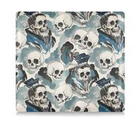 Amooorous Portatarjetas de cuero sintético blanco con diseño de calavera de poeta antiguo chino para documentos y tarjetas de seguro para documentos, tarjetas, licencia, Calavera de poeta antiguo