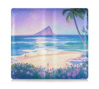 Amooorous Purple Summer Beach in Hawaii - Organizador de cuero para registro de automóvil y tarjeta de identificación, guantera, organizador para licencia de conducir, tarjetas y documentos esenciales