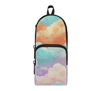 Amooorous Sea Of Colored Clouds - Estuche grande de nailon con 3 compartimentos, gran capacidad, para escuela, oficina, 1600 ml