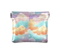 Amooorous Sea Of Colored Clouds- Monedero pequeño de piel para cosméticos para niñas y mujeres, mar de nubes de colores, 1 size