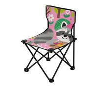Amooorous Sillas de campamento de mapache gris de dibujos animados, silla ligera y portátil para esperar en la cola, bolsa de transporte incluida para viajar al aire libre