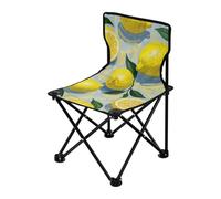 Amooorous Sillas de campamento plegables con pintura al óleo con limón amarillo para adultos, silla de playa ultraligera con bolsa de transporte para deportes y viajes