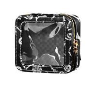 Amooorous Skeletons Dancing All Saints' Day Happy Halloween - Estuche de maquillaje de piel transparente, organizador de cosméticos para viajes, Skeletons Dancing All Saints' Day Happy Halloween, 1