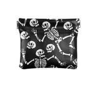 Amooorous Skeletons Dancing All Saints' Day Happy Halloween - Monedero de cuero para mujer, monedero único con tarjetero para niñas y mujeres, Skeletons Dancing All Saints' Day Happy Halloween, 1 size