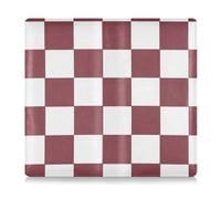 Amooorous Soporte para tarjetas de identificación y seguro de registro de automóvil de cuero de alta calidad a cuadros americanos marrón y blanco para tarjetas, documentos esenciales, documentos de