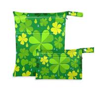 Amooorous St. Patrick's Clover Green Bolsa seca a prueba de golpes Paquete de 2 suministros de viaje para bebé con asa para la playa, gimnasio