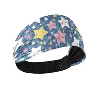 Amooorous Star Of Good Dreams - Diademas elásticas que absorben la humedad, bandas anchas para el cabello de mujer, para ciclismo, atletismo, deportes, maquillaje, diadema para mujer