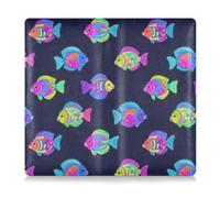 Amooorous Summer Neon Tropical Fish Color Premium Leather Registration and Seguro Card Holder Essential Wallet Case for Cards, Essential Document Driver License