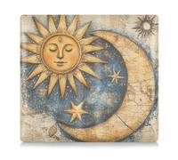 Amooorous Tarot amarillo místico bohemio tarot sol luna pu titular de la tarjeta de registro y seguro de coche esencial para documentos, tarjetas, licencia