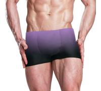 Amooorous Traje de baño para hombre, color morado degradado, negro | Bañador de secado rápido para hombre, pantalones cortos para entrenamiento y vacaciones