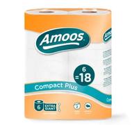 Amoos Papel Higiénico 2 Capas Compact Plus 42 Rollos=126 Rollos Standard, Blanco