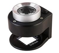 Amoper Lupa de 30 aumentos con 6 luces, lupa de metal portátil de escritorio, escala plegable, lupa de costura para textil, herramienta de joyería óptica, monedas, moneda (negro)