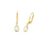 Amor 2028397 - Pendientes para mujer con circonita sintética, 2,5 cm, color dorado, en caja de regalo, talla única