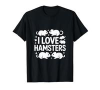 Amor a los hámsteres Lindo Amante de Las Mascotas Cita Camiseta gráfica económica, Hombre, Negro, L