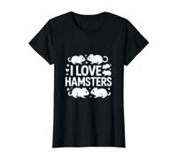 Amor a los hámsteres Lindo Amante de Las Mascotas Cita Camiseta gráfica económica, Mujer, Negro, XL