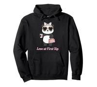 Amor al Primer sorbo Panda Coffee Lover Cute Valentine Sudadera con Capucha