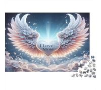 Amor Alas Ángel Mamá 1000 Piezas Rompecabezas Alas de Ángel Te Quiero Mamá para Adultos Adolescentes Juego Educativo Desestresante 38x26cm/1000pzs