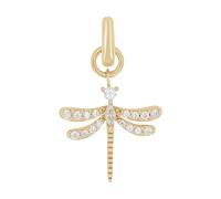 amor amuleto de plata de ley 925, con circonita sintética, 2.3 cm, blanco, libélula, en caja de regalo, 2038524