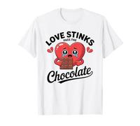 Amor apesta Pass The Chocolate Funny Anti Valentine Camiseta