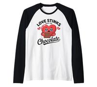 Amor apesta Pass The Chocolate Funny Anti Valentine Camiseta Manga Raglan