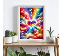Amor arcoiris Pintura Diamante Adultos Principiante,Bricolaje 5D Square Diamond Painting Kit Completo,diamond painting Manualidades Para Decoración de Hogar Pared Regalo 25x45cm