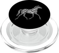 Amor Caballo Silueta Palabra Nube Rancho Granja Animal Amante PopSockets PopGrip para MagSafe