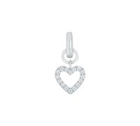 amor charm de plata de ley 925, con circonita sintética, 1.8 cm, blanco, corazón, en caja de regalo, 2038516
